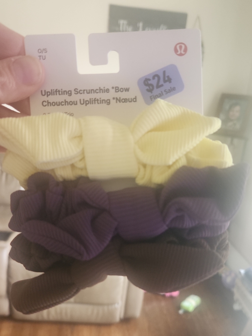 Lululemon Uplifting Scrunchie Bow Set - Yellow, Purple, Brown